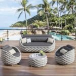Marbella Grey Rope Woven Outdoor Sofa Set - Image 2