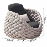 Marbella Grey Rope Woven Outdoor Sofa Set - Image 9