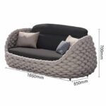 Marbella Grey Rope Woven Outdoor Sofa Set - Image 8